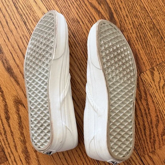 Vans Ladies Classic White Slip-On Sneakers - Picture 2 of 2